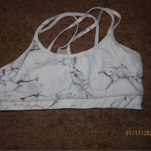 Marble Print Women's Sports Bra buffbunny small